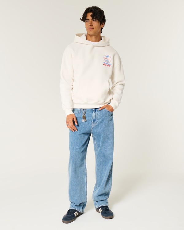 Boxy Shelby Graphic Hoodie, Cream view 2