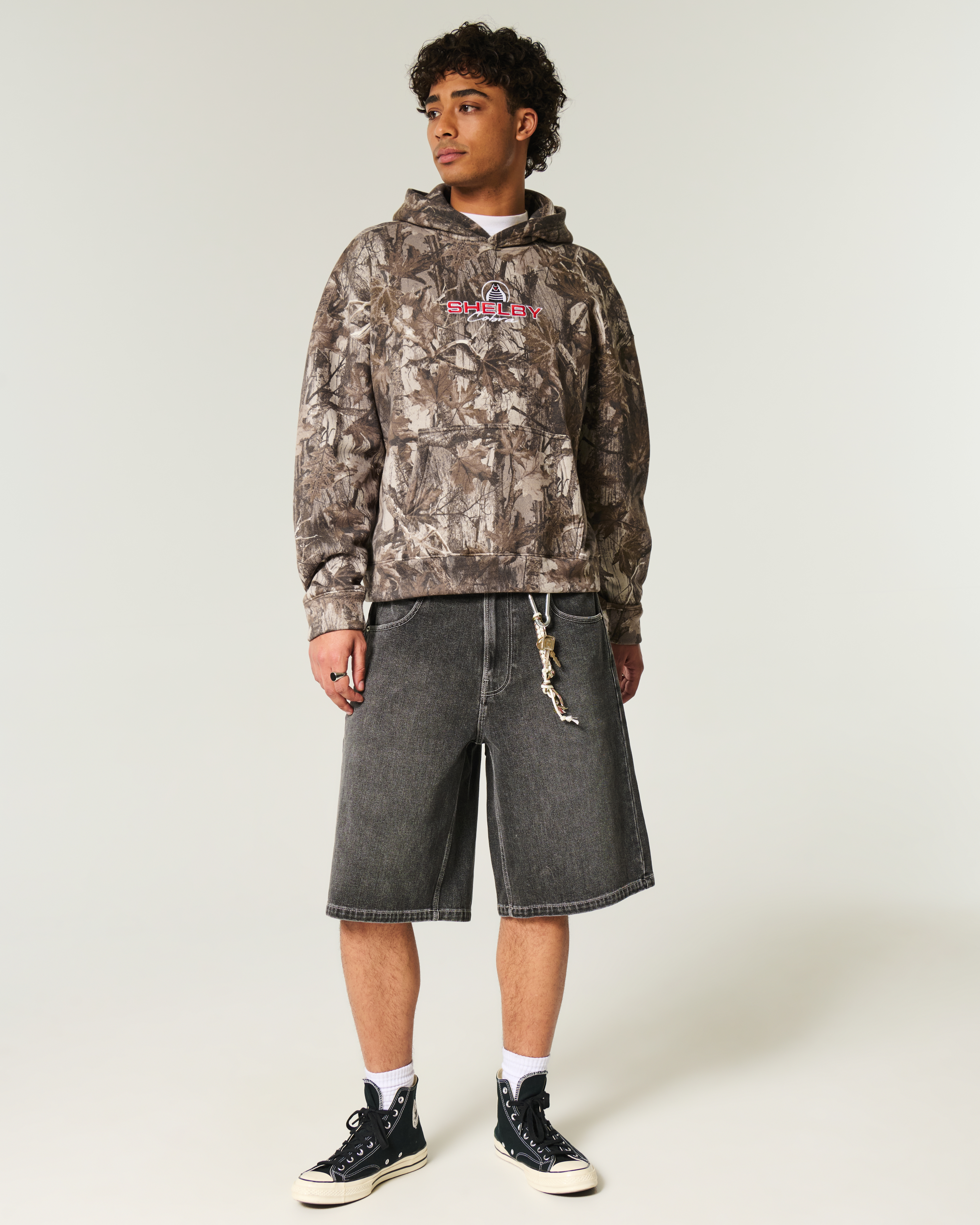 Boxy Shelby Graphic Camo Hoodie