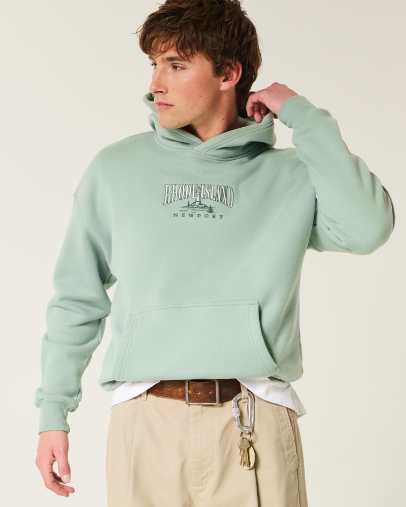Boxy Rhode Island Graphic Hoodie