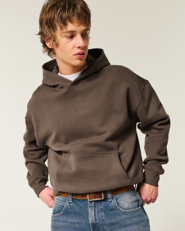 Boxy Hoodie, Brown view 1