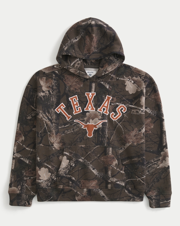 University of Texas Graphic Camo Hoodie, Dark Brown Camo view 1