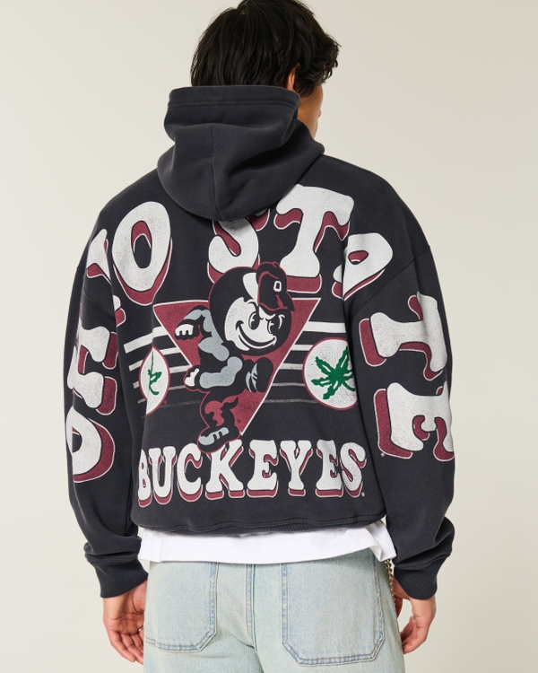 Ohio State Buckeyes Graphic Hoodie, Faded Black view 2