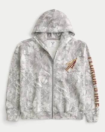Hombres Sudadera con capucha Boxy Zip-Up Florida State University ...