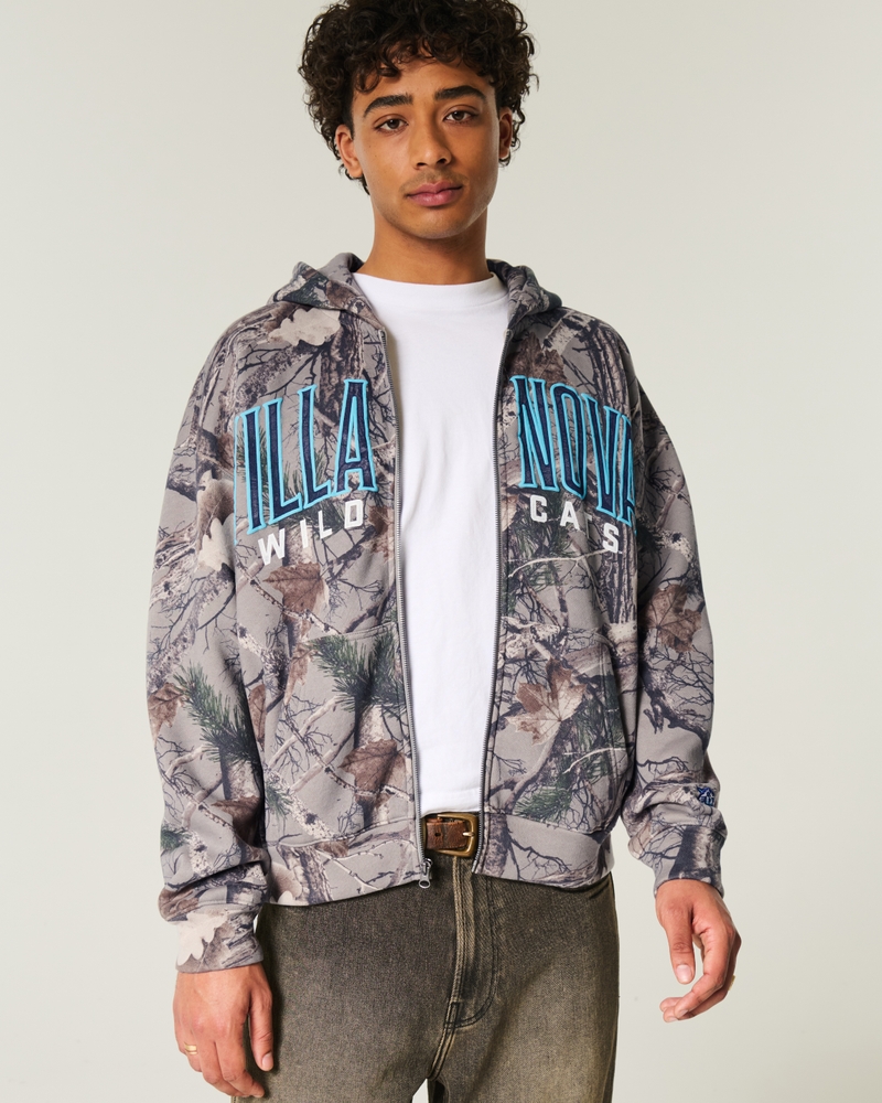 Boxy Camo Zip-Up Hoodie