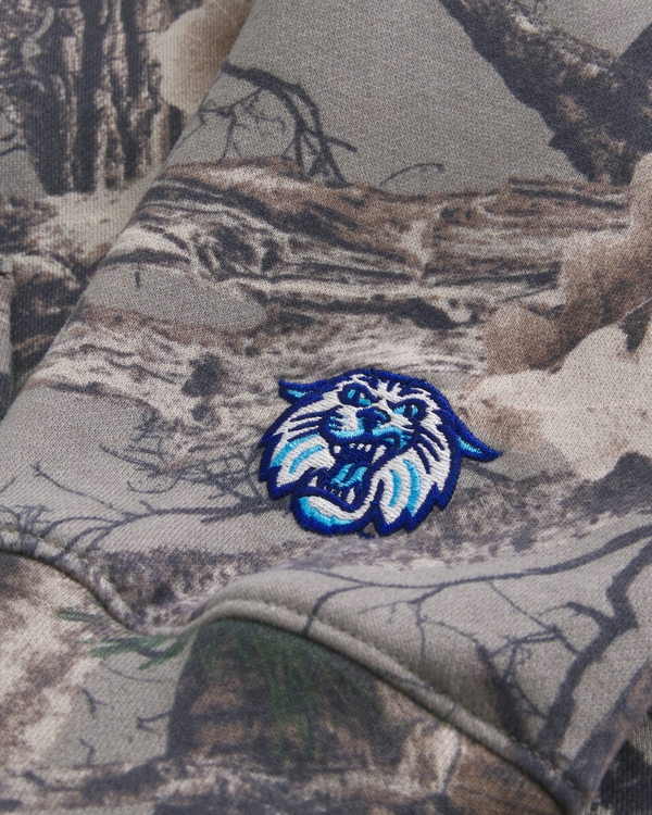Boxy Zip-Up Villanova Wildcats Graphic Camo Hoodie