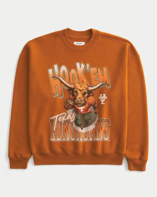 University of Texas at Austin Longhorns Graphic Crew Sweatshirt, Burnt Orange view 1
