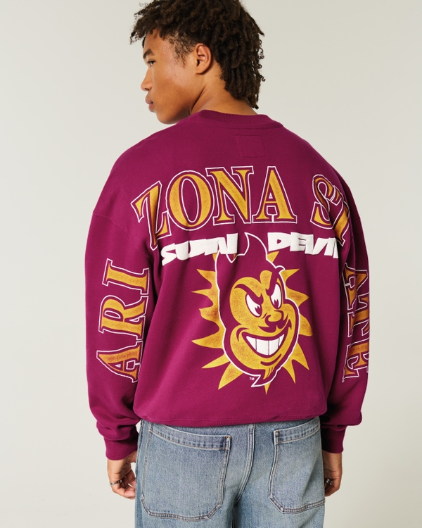 Arizona State Sun Devils Graphic Crew Sweatshirt, Burgundy view 1