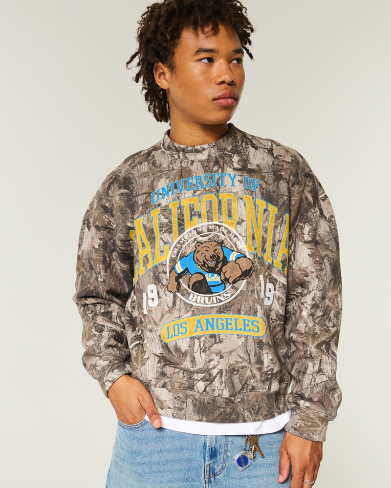 Camo Blue Hollister Sweater Men's UCLA Bruins Graphic Camo Crew