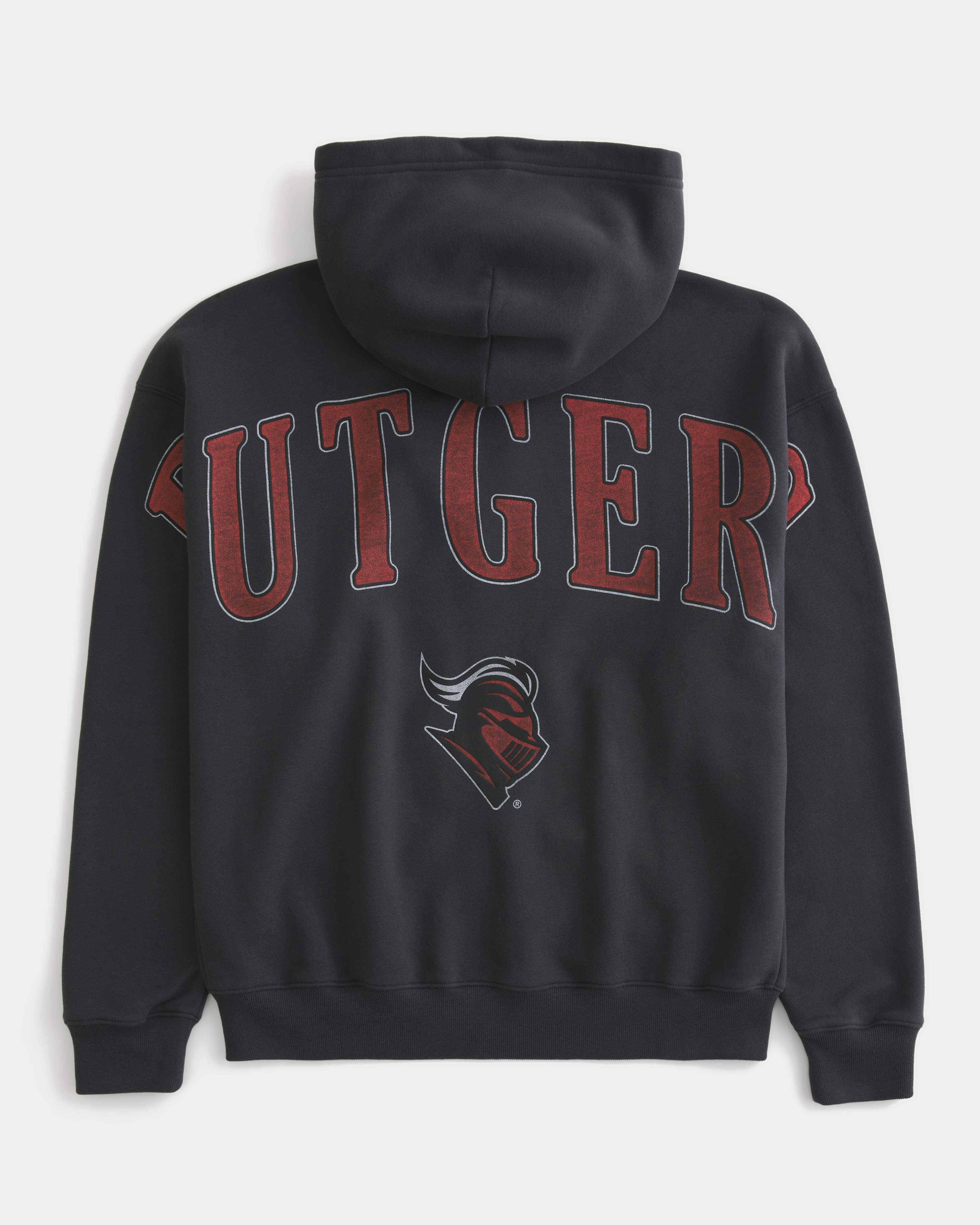 Boxy Zip-Up Rutgers University Graphic Hoodie