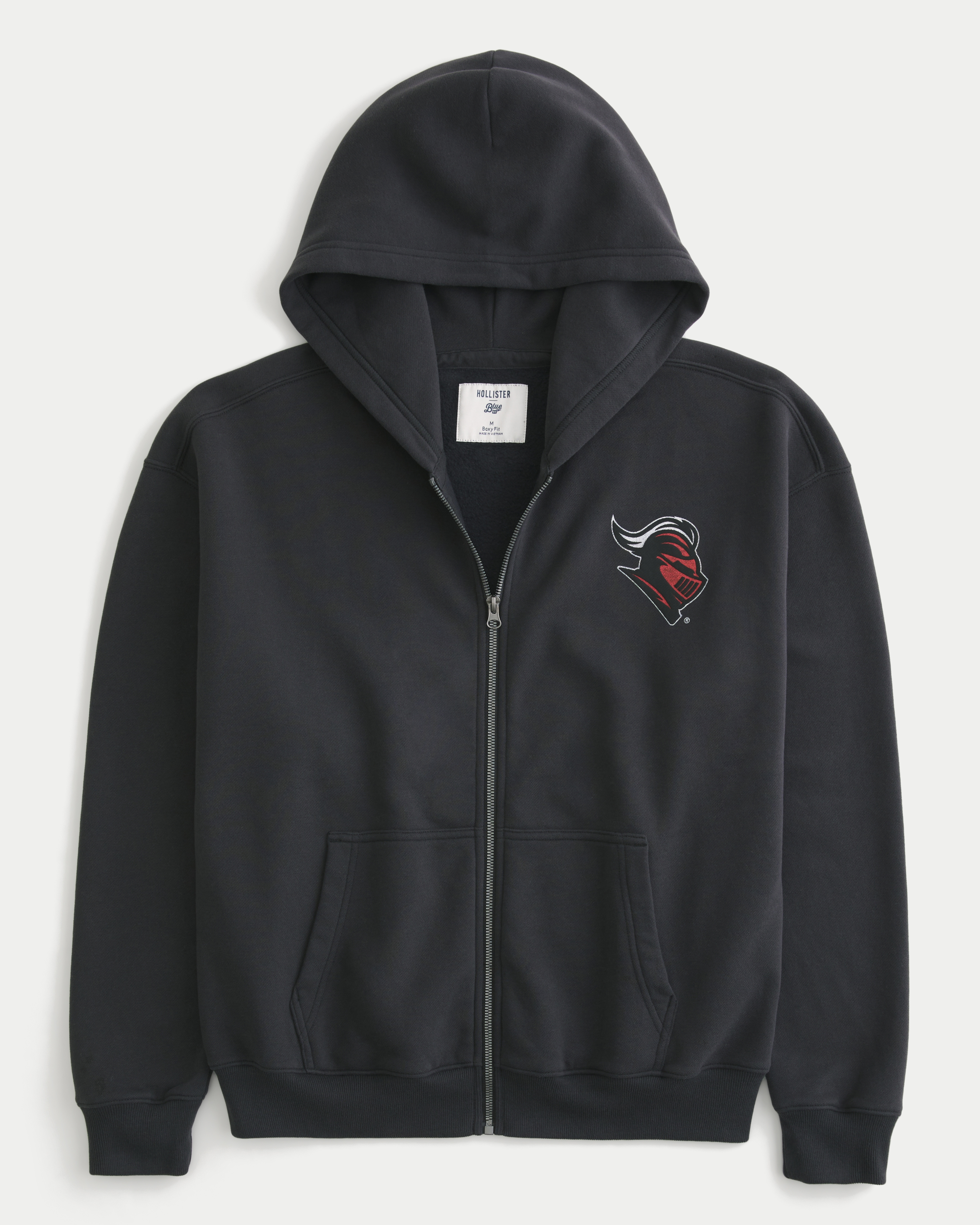 Boxy Zip-Up Rutgers University Graphic Hoodie