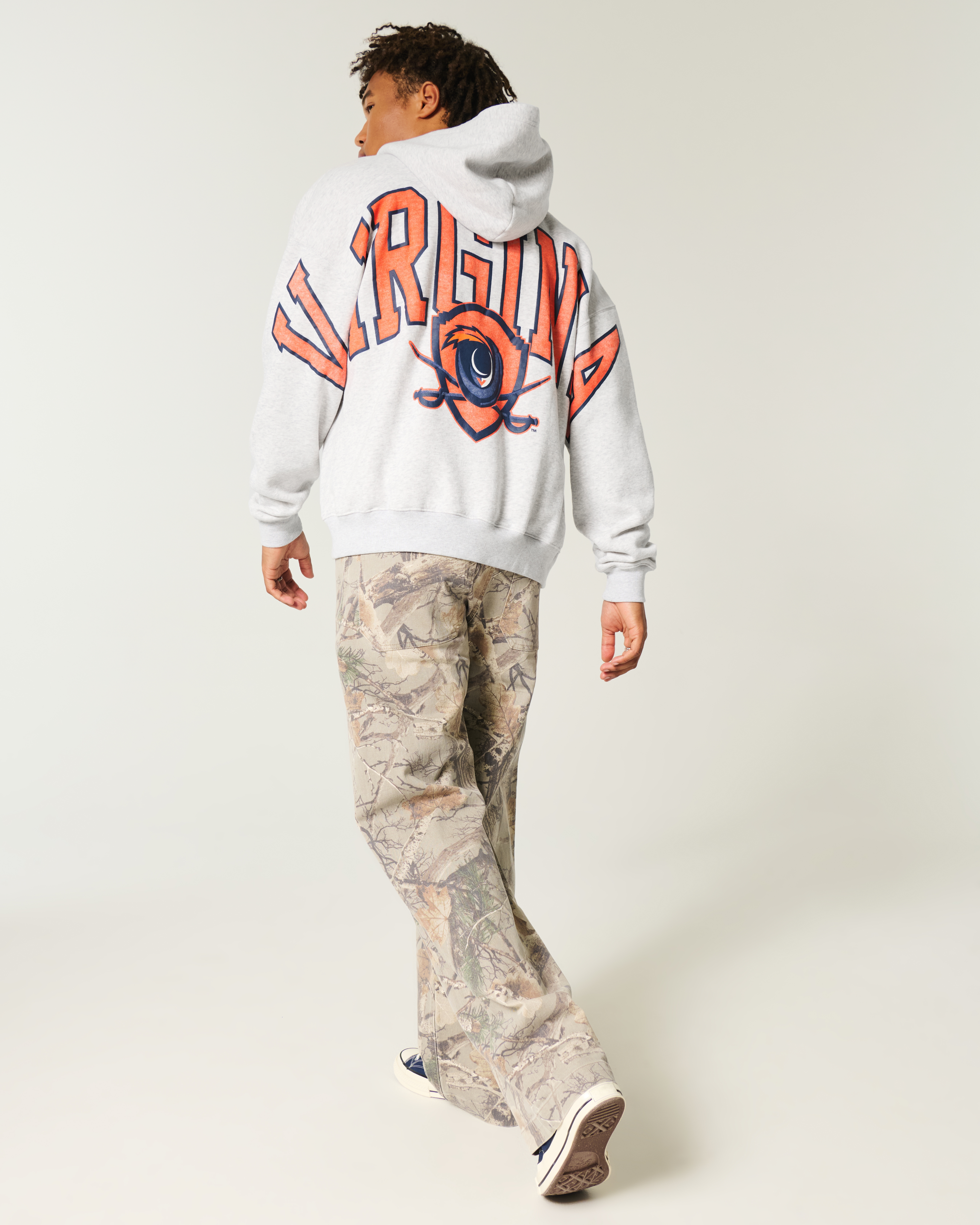 Boxy Zip-Up University of Virginia Graphic Hoodie