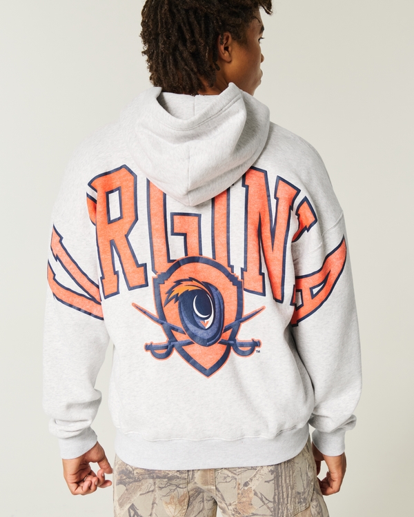 Boxy Zip-Up University of Virginia Graphic Hoodie