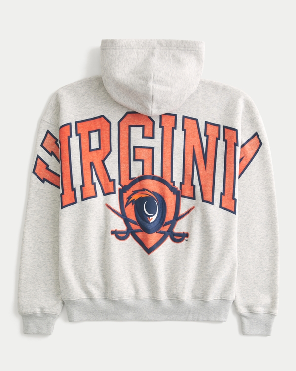 Boxy Zip-Up University of Virginia Graphic Hoodie