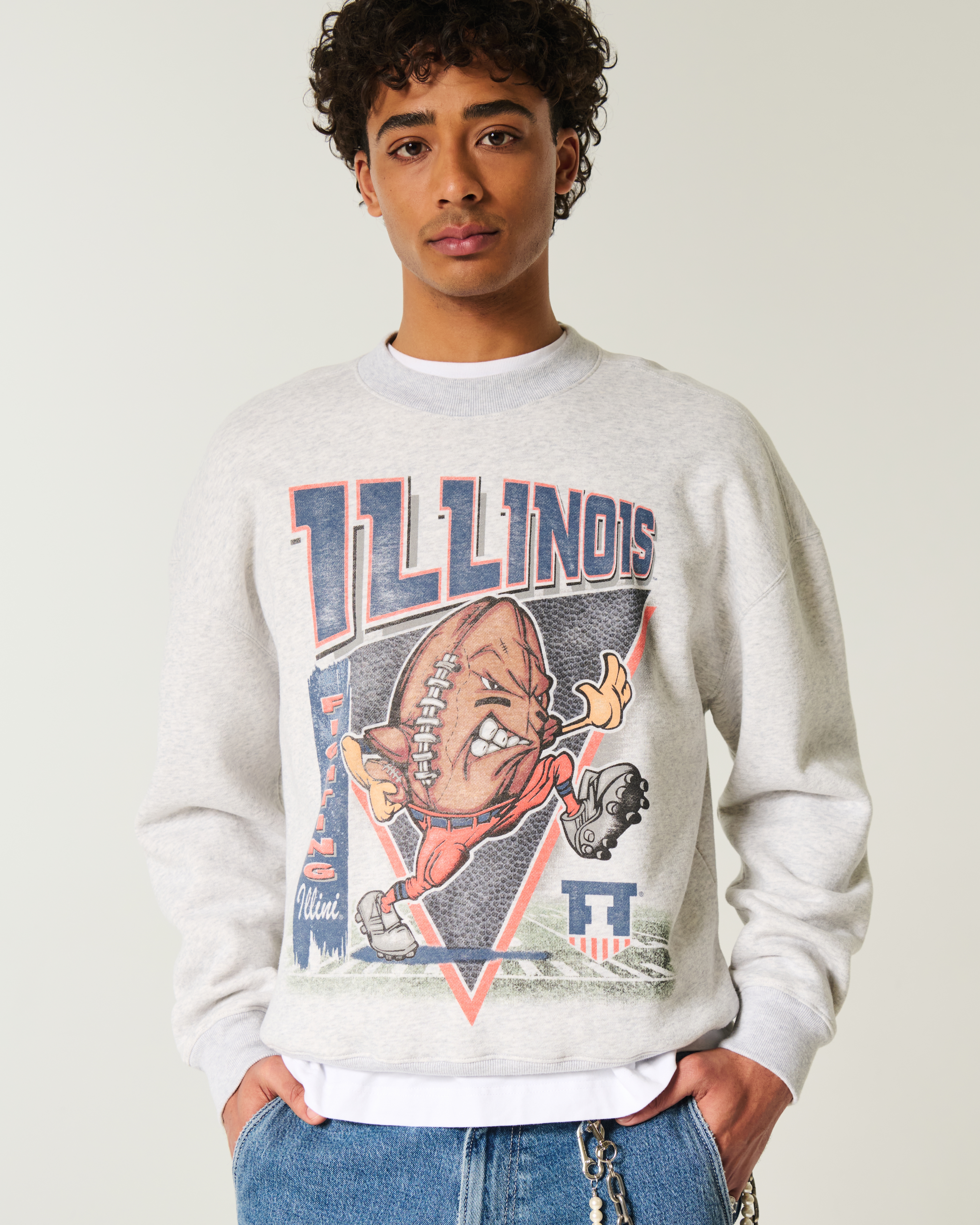 University of Illinois Fighting Illini Graphic Crew Sweatshirt
