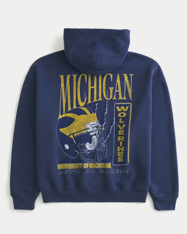 University of Michigan Wolverines Graphic Hoodie, Navy view 1