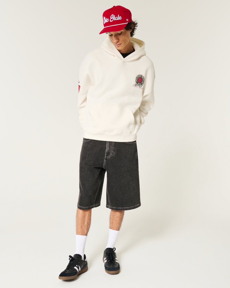 Boxy Ohio State Buckeyes Graphic Hoodie