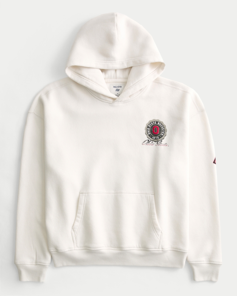 Boxy Ohio State Buckeyes Graphic Hoodie