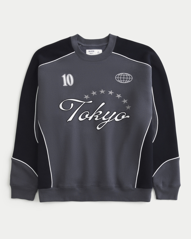 Baggy Tokyo Graphic Crew Sweatshirt