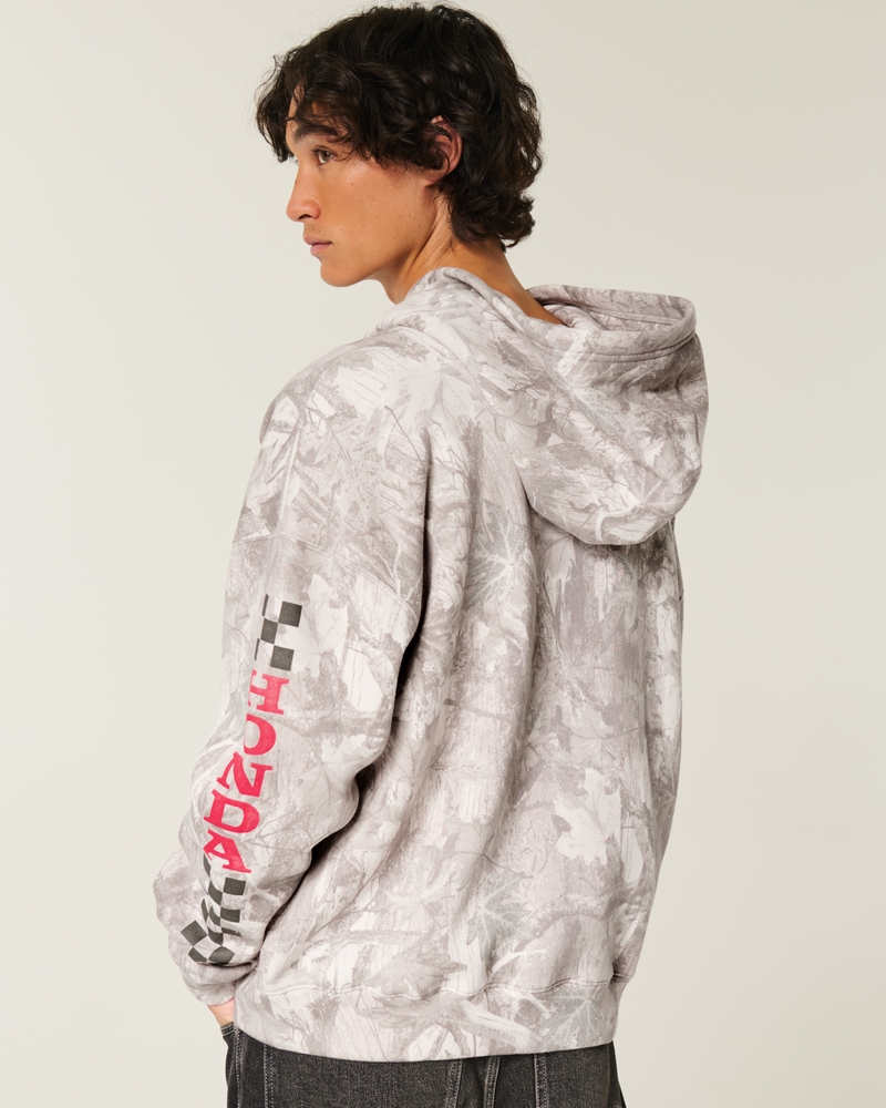 Men's Boxy Honda Racing Graphic Zip-Up Hoodie | Men's Tops