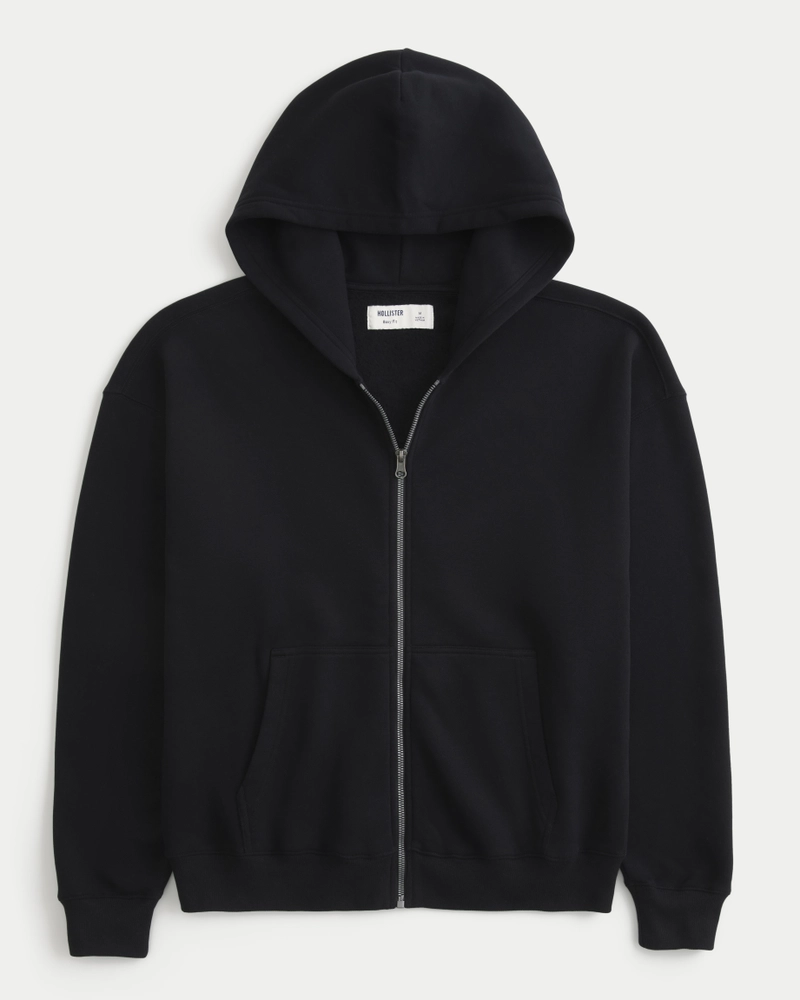Boxy Ohio State University Graphic Zip-Up Hoodie