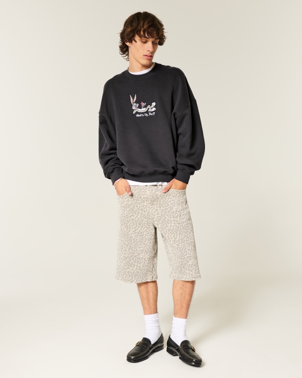 Baggy Cinch Bugs Bunny Graphic Crew Sweatshirt, Faded Black view 2