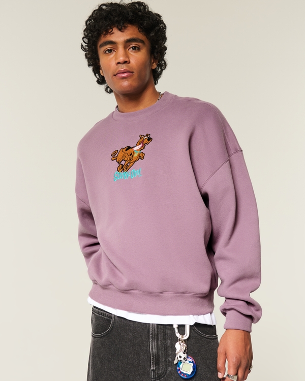 Baggy Cinch Scooby-Doo Graphic Crew Sweatshirt, Dark Mauve view 1