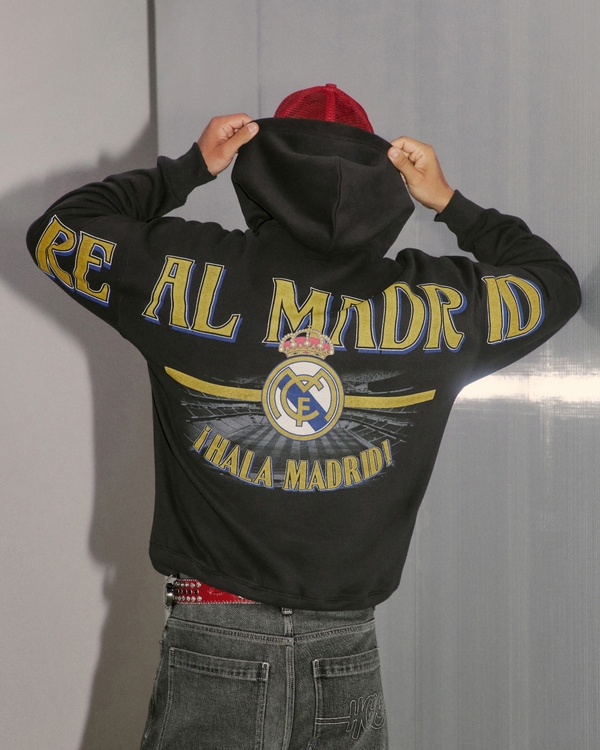 Real Madrid CF Graphic Hoodie, Faded Black view 1