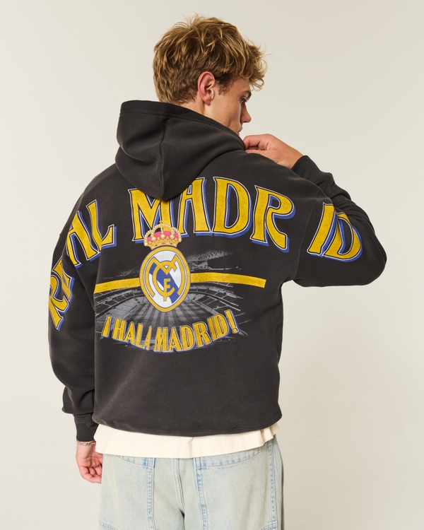 Real Madrid CF Graphic Hoodie, Faded Black view 1