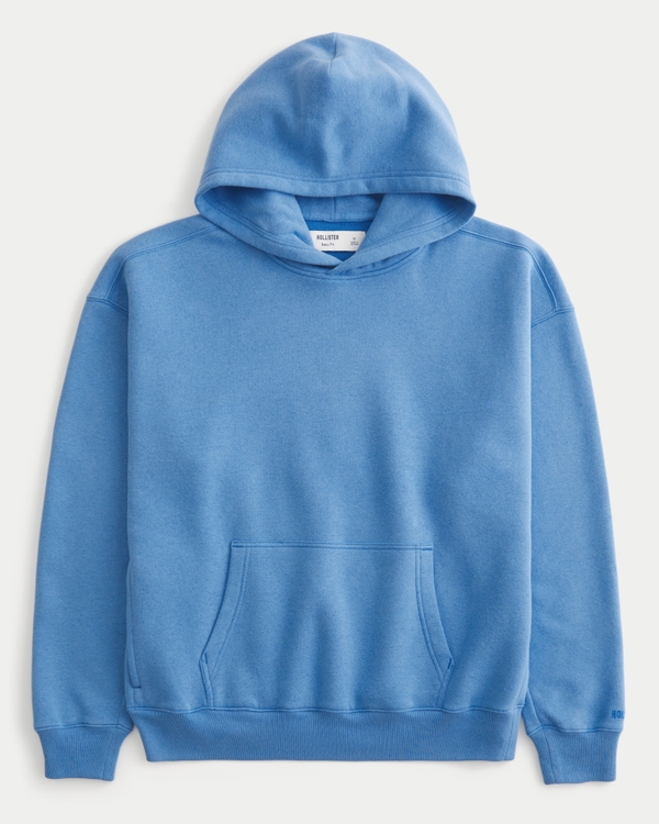 Boxy Hoodie, Washed Light Blue view 1