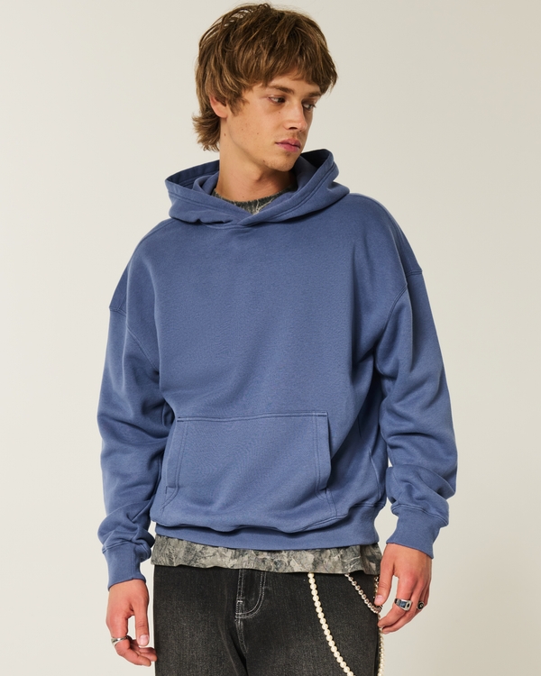 Boxy Hoodie, Dark Blue view 1