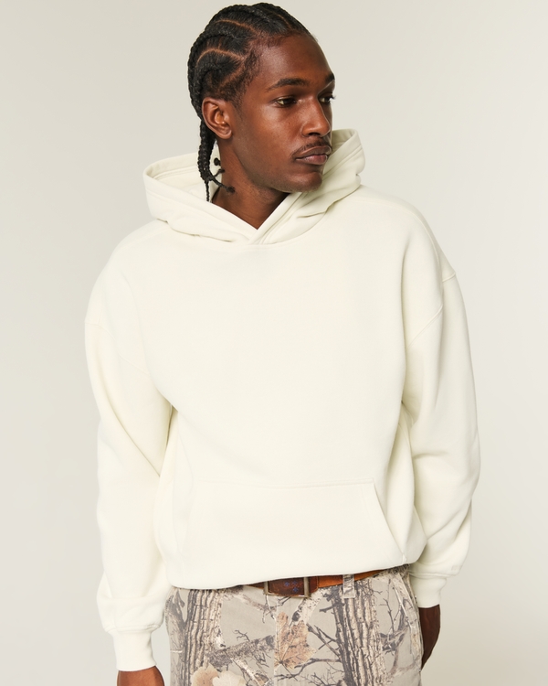 Boxy Hoodie, Dark Cream view 1