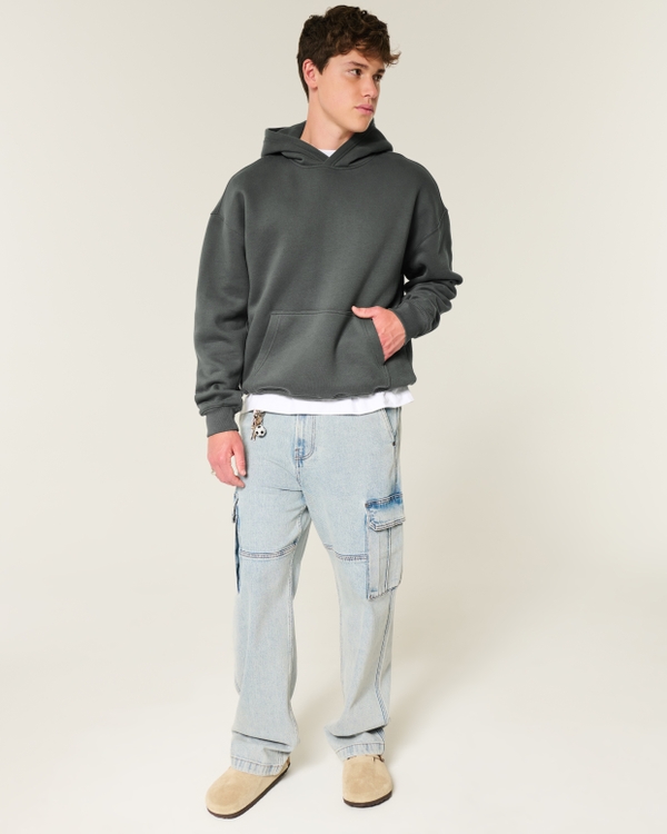 Boxy Hoodie, Shadow Green view 2