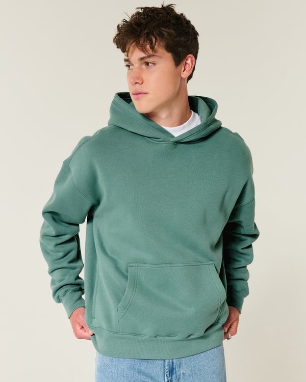 Boxy Hoodie, Faded Teal view 1
