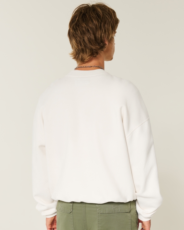 Baggy Cinch Malibu Graphic Crew Sweatshirt, Cream view 2