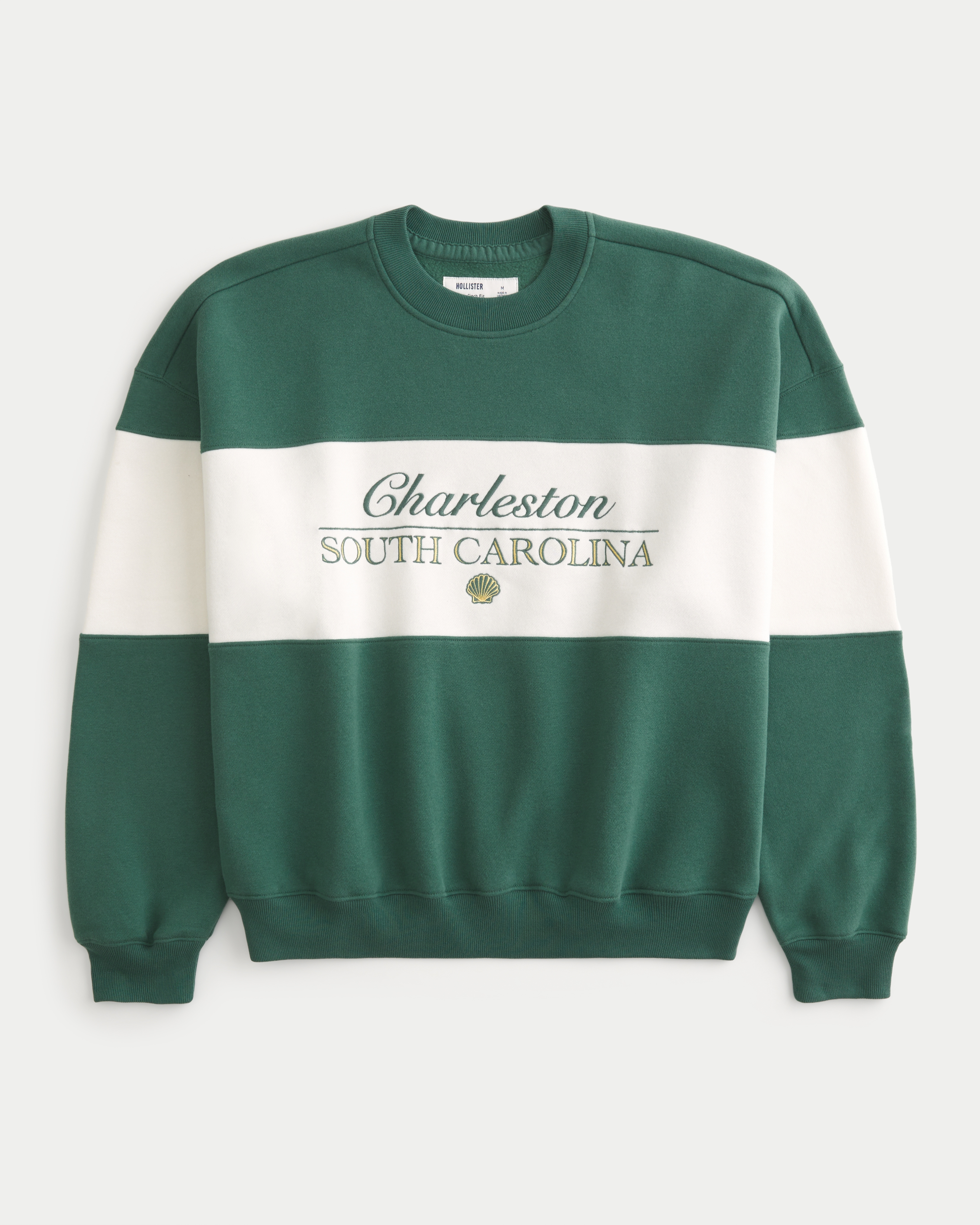 Hollister Baggy Cinch Charleston Graphic Crew Sweatshirt at