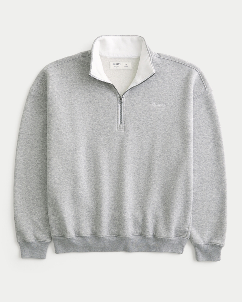 Boxy Half-Zip Logo Sweatshirt