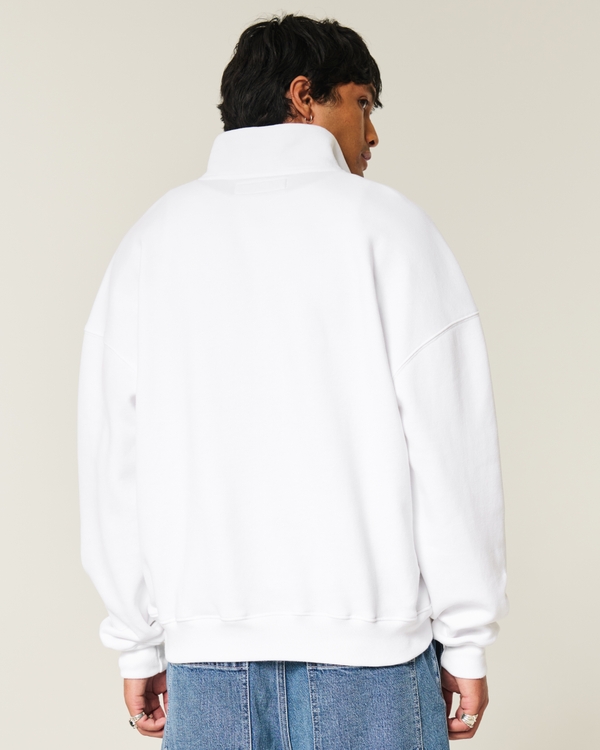 Boxy Half-Zip Logo Sweatshirt