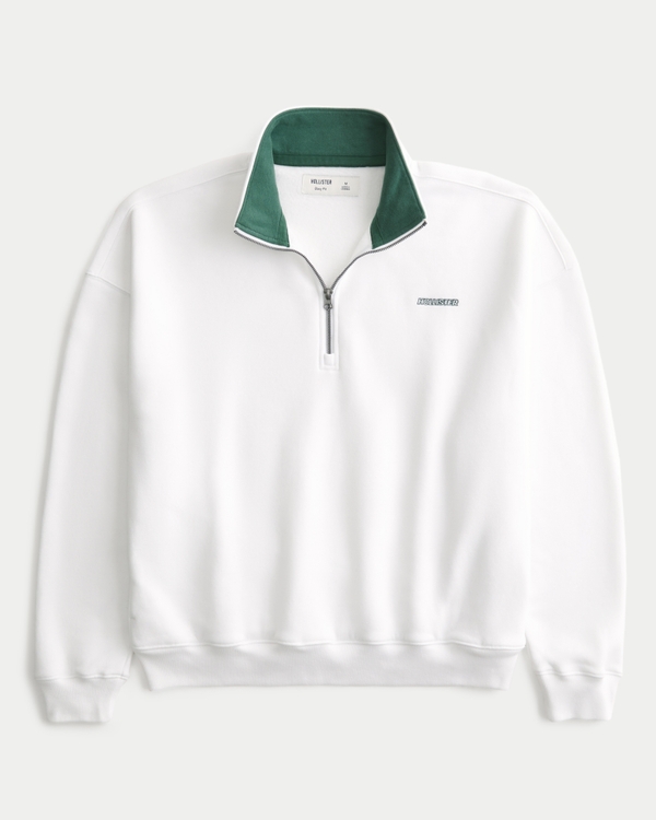 Boxy Half-Zip Logo Sweatshirt