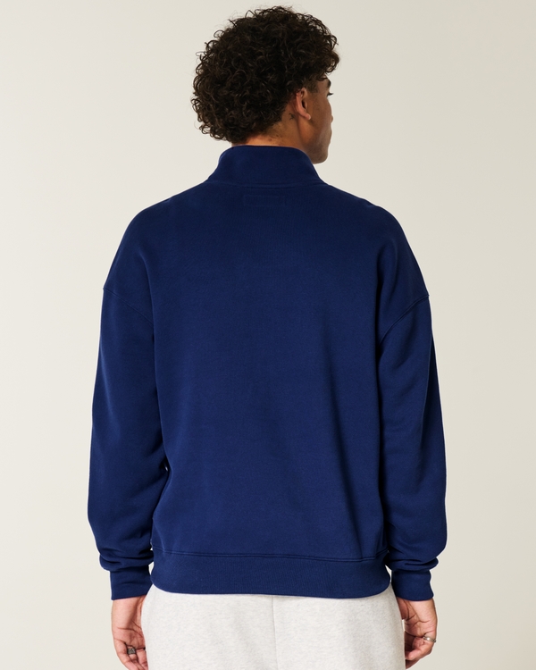 Boxy Half-Zip Logo Sweatshirt