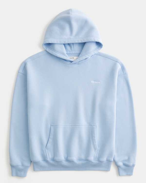 Sudadera con capucha y logo, Azul Claro view 1