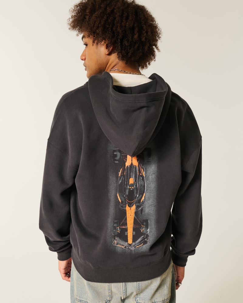 Boxy McLaren Graphic Zip-Up Hoodie