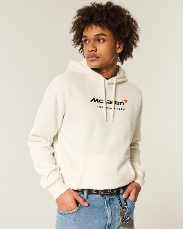 Relaxed McLaren Graphic Hoodie, Off White view 1