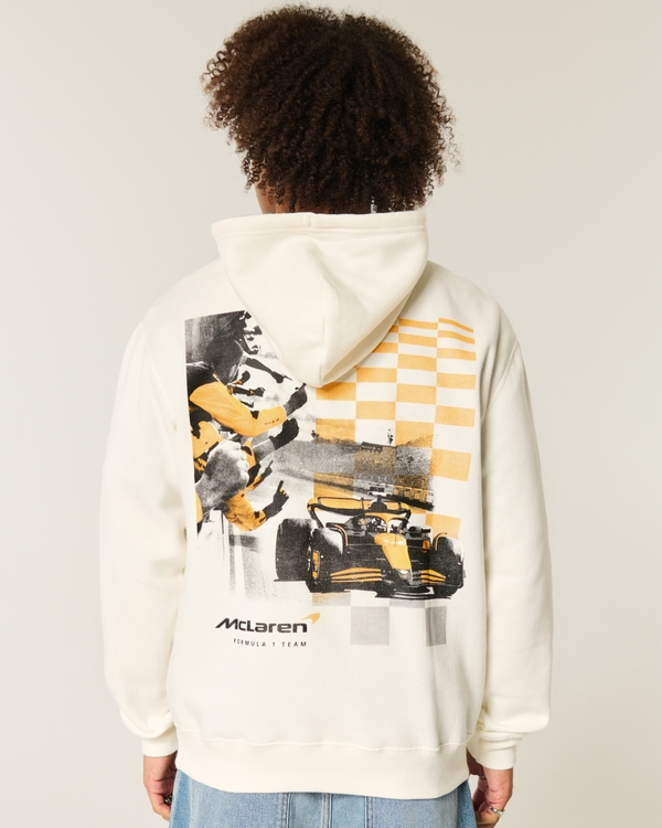 Relaxed McLaren Graphic Hoodie, Off White view 2