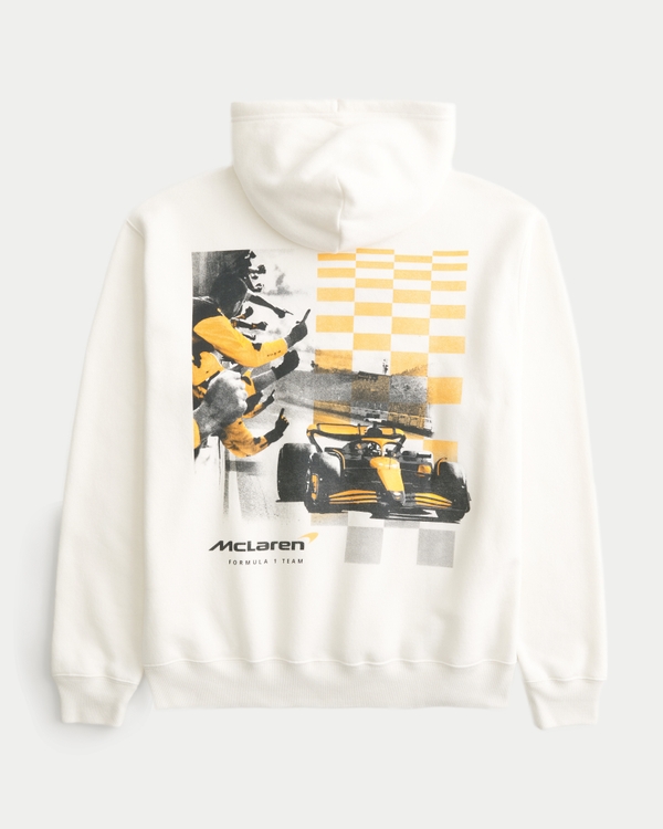 Relaxed McLaren Graphic Hoodie, Off White view 1