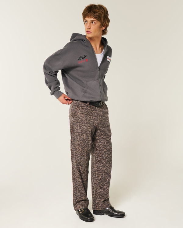Boxy Oracle Red Bull Racing Graphic Zip-Up Hoodie, Dark Gray view 2