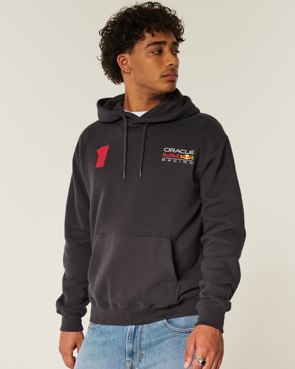 Relaxed Oracle Red Bull Racing Graphic Hoodie, Faded Black view 1