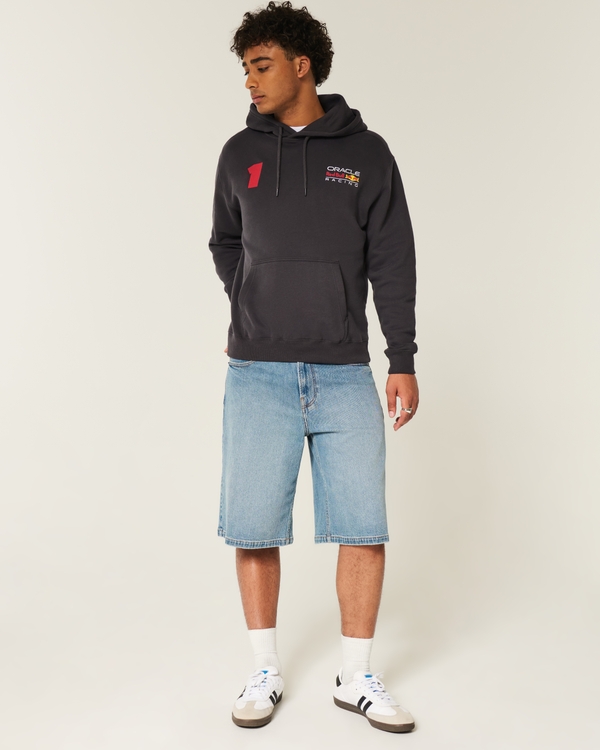 Relaxed Oracle Red Bull Racing Graphic Hoodie, Faded Black view 2
