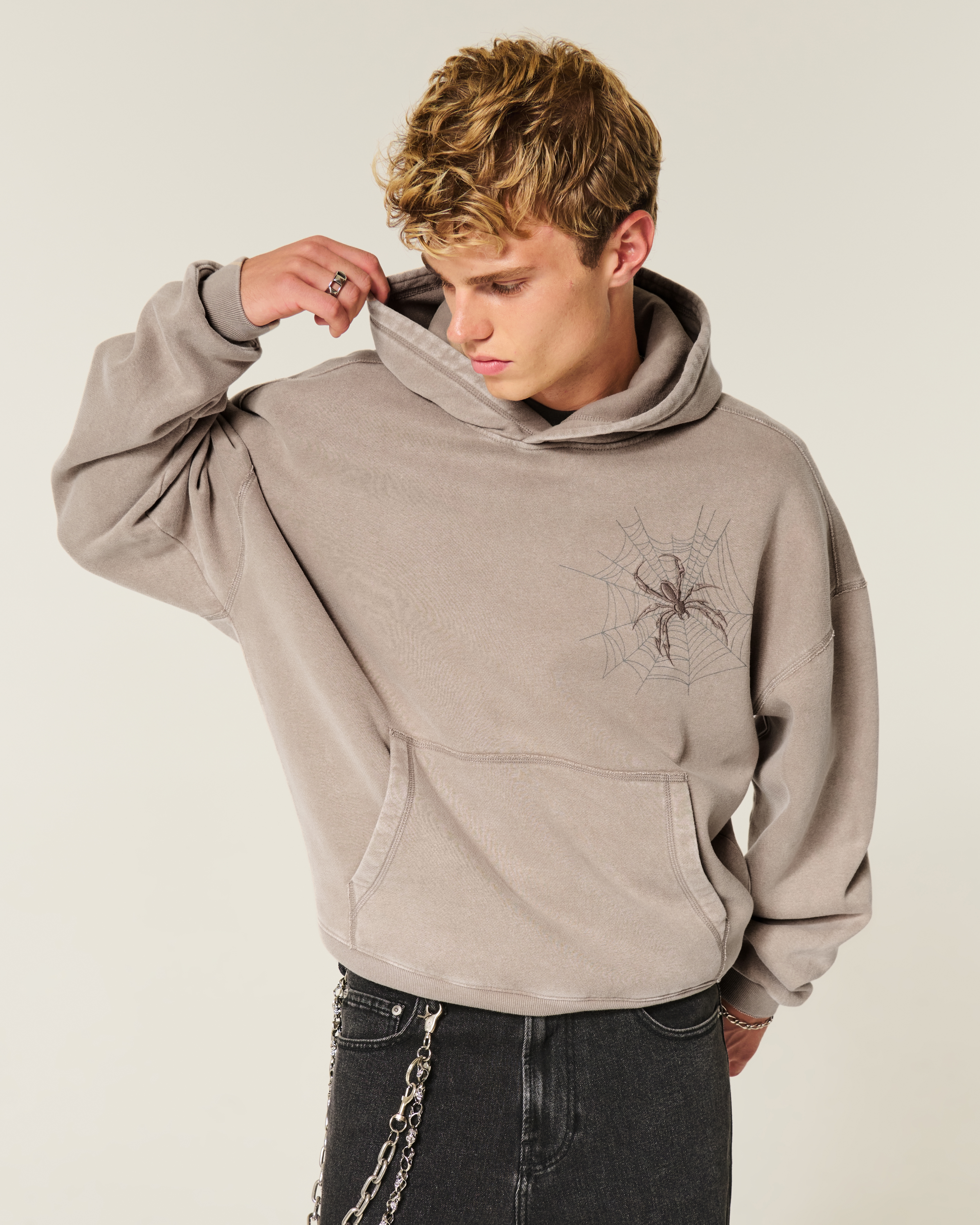 Baggy Cinch Spider Graphic Hoodie