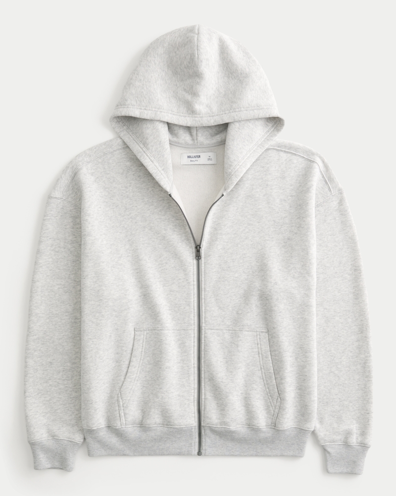 Boxy Zip-Up Hoodie