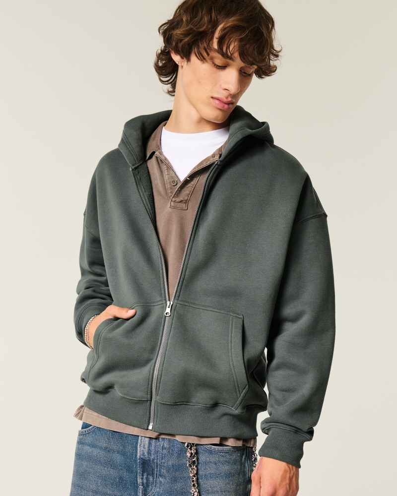 Boxy Zip-Up Hoodie